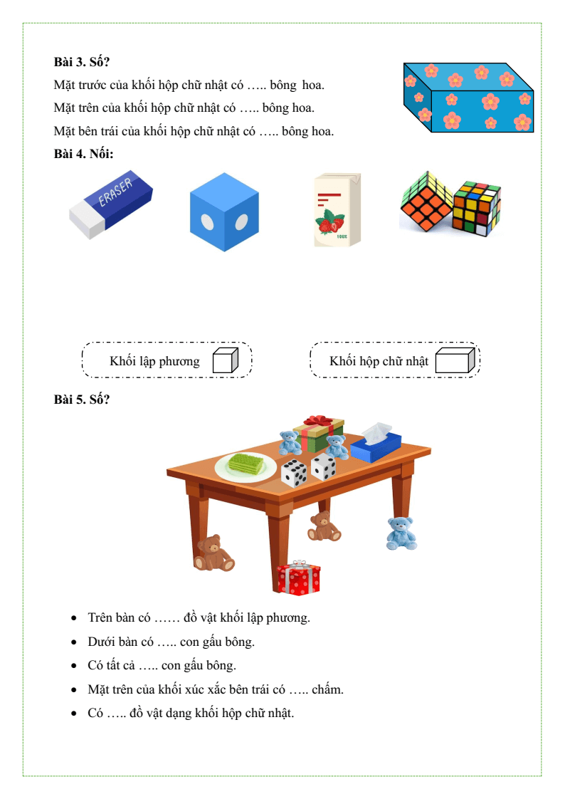 Bài tập hàng ngày Toán lớp 1 Bài 16: Luyện tập chung | Kết nối tri thức