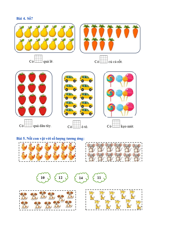 Bài tập hàng ngày Toán lớp 1 Bài 21: Số có hai chữ số | Kết nối tri thức