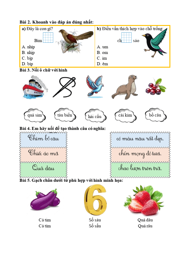 Bài tập hàng ngày Tiếng Việt lớp 1 Bài 3: Bạn của gió | Kết nối tri thức