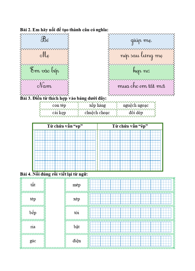 Bài tập hàng ngày Tiếng Việt lớp 1 Bài 3: Lớn lên bạn làm gì | Kết nối tri thức