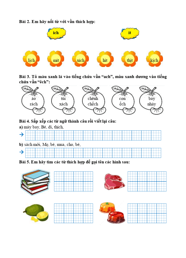 Bài tập hàng ngày Tiếng Việt lớp 1 Bài 4: Ruộng bậc thang ở Sa Pa | Kết nối tri thức