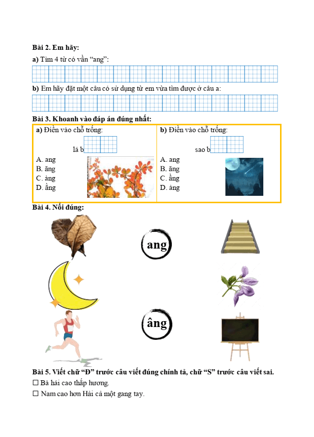 Bài tập hàng ngày Tiếng Việt lớp 1 Bài 6: Giờ ra chơi | Kết nối tri thức
