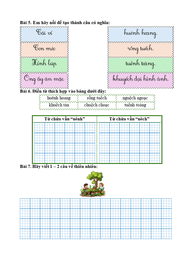 Bài tập hàng ngày Tiếng Việt lớp 1 Bài 6: Ôn tập trang 122 | Kết nối tri thức