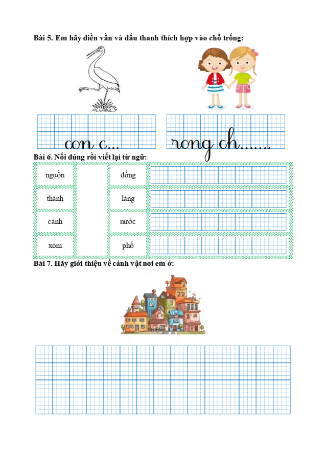 Bài tập hàng ngày Tiếng Việt lớp 1 Bài 7: Ôn tập trang 162 | Kết nối tri thức