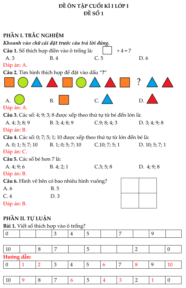 24+ Đề thi Toán lớp 1 Cuối Học kì 1 Cánh diều năm 2025 tải nhiều nhất