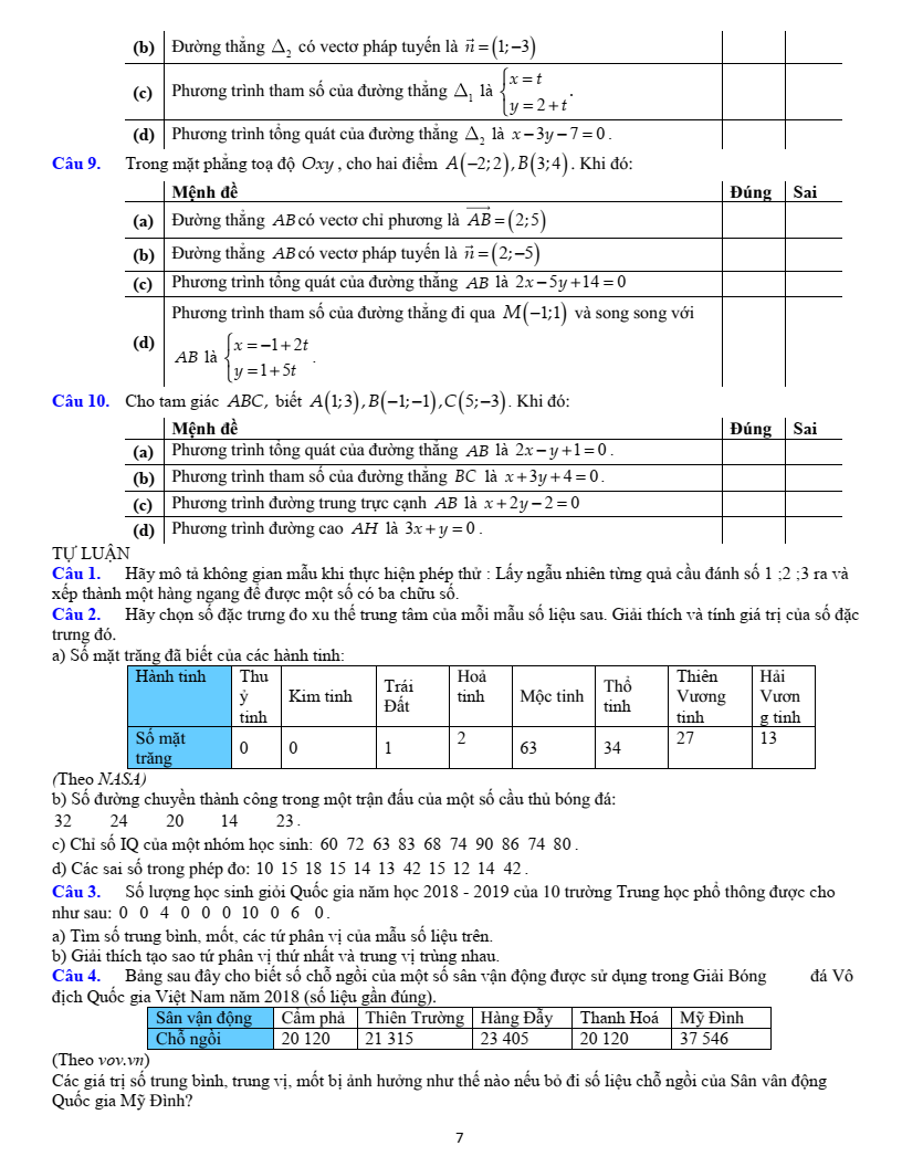Đề cương ôn tập Học kì 2 Toán 10 trường THPT Bùi Hữu Nghĩa (Cần Thơ) năm 2025-2026