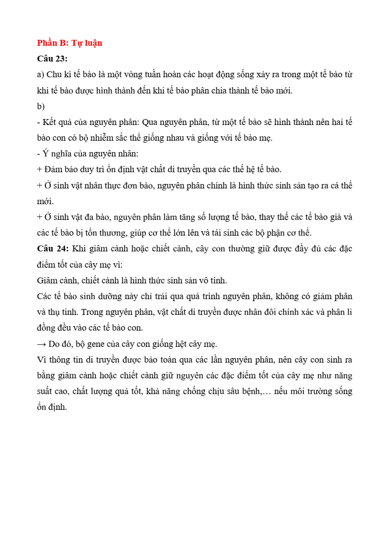 6+ Đề thi Giữa kì 2 Sinh học 10 Cánh diều (có đáp án)