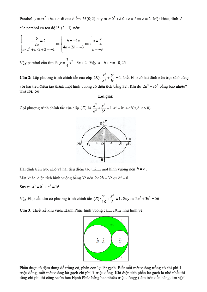 Đề thi Giữa kì 2 Toán 10 sở GD&ĐT Thanh Hóa năm 2024-2025