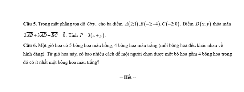 Đề thi Giữa kì 2 Toán 10 trường THPT Mạc Đĩnh Chi (Hải Phòng) năm 2025-2026