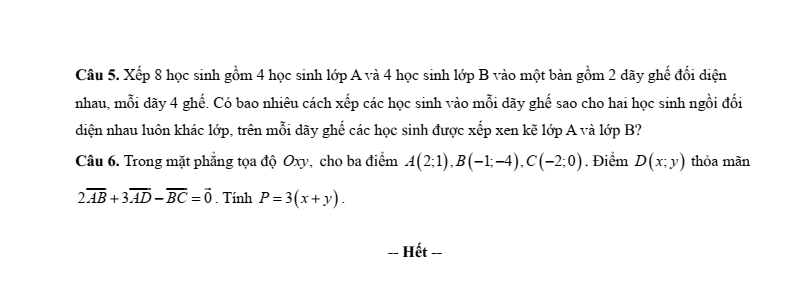 Đề thi Giữa kì 2 Toán 10 trường THPT Mạc Đĩnh Chi (Hải Phòng) năm 2025-2026