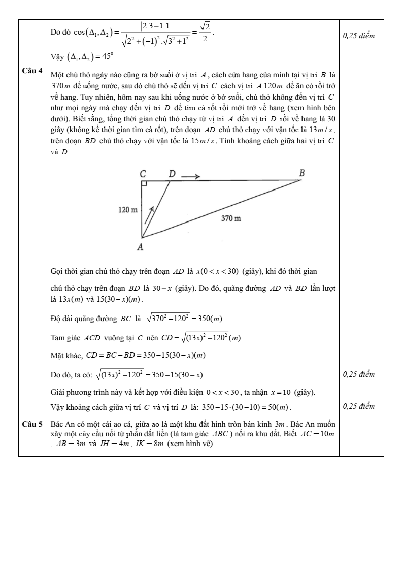 Đề thi Giữa kì 2 Toán 10 trường THPT Quảng Trị (Quảng Trị) năm 2025-2026