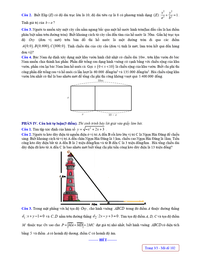 Đề thi Giữa kì 2 Toán 10 trường THPT Sầm Sơn (Thanh Hóa) năm 2024-2025