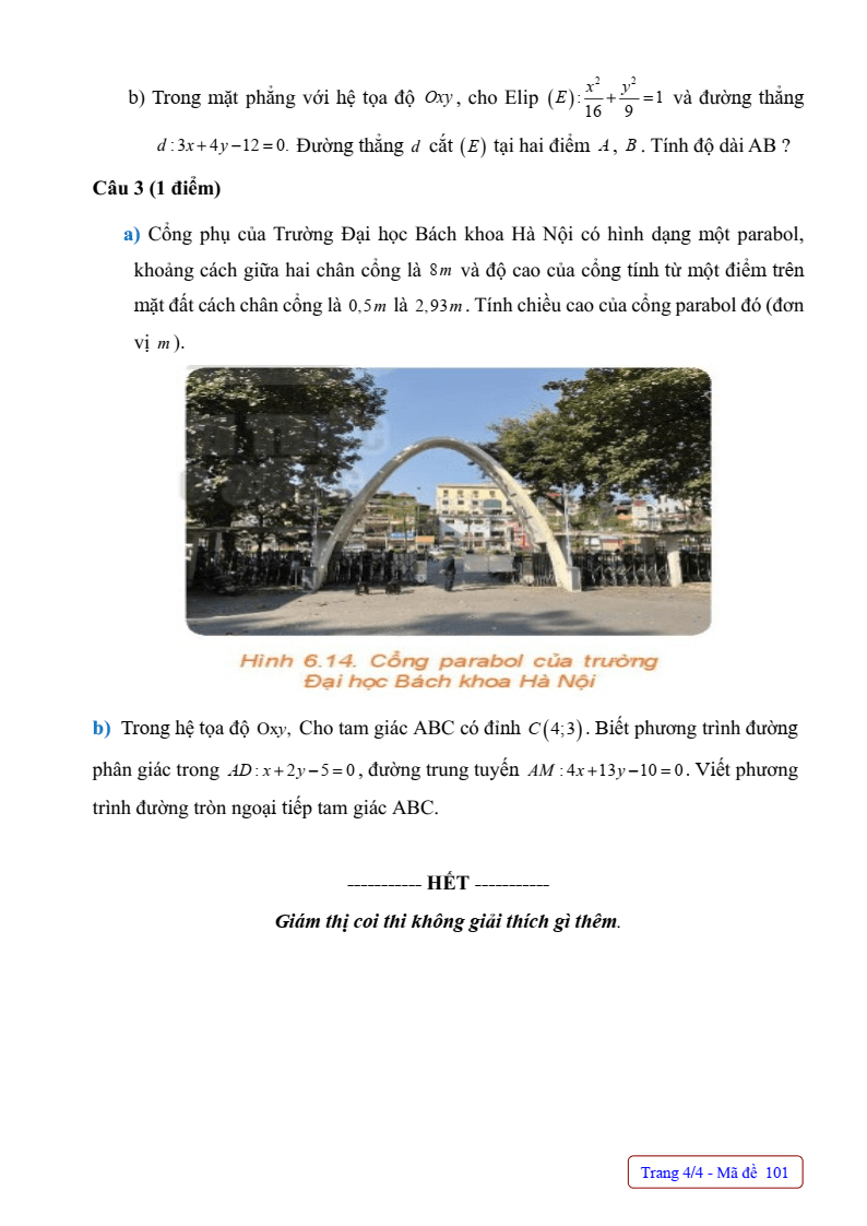 Đề thi Giữa kì 2 Toán 10 trường THPT Thanh Miện 2 (Hải Dương) năm 2024-2025