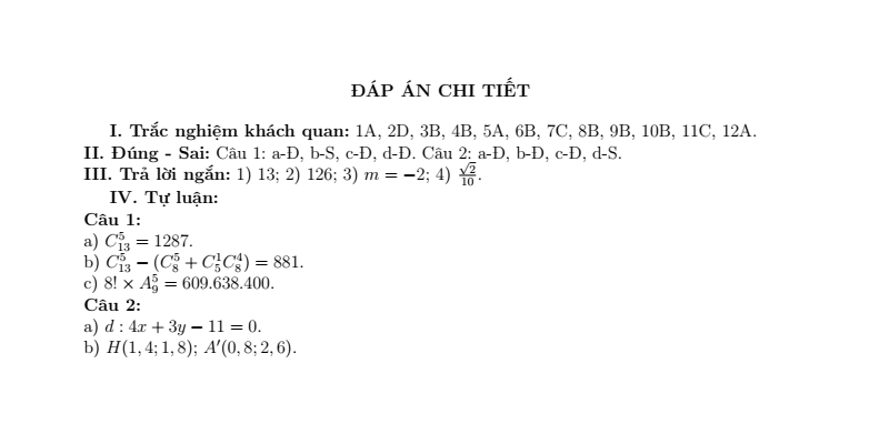 Đề thi Giữa kì 2 Toán 10 trường THPT Thuận Thành Số 2 (Bắc Ninh) năm 2025-2026
