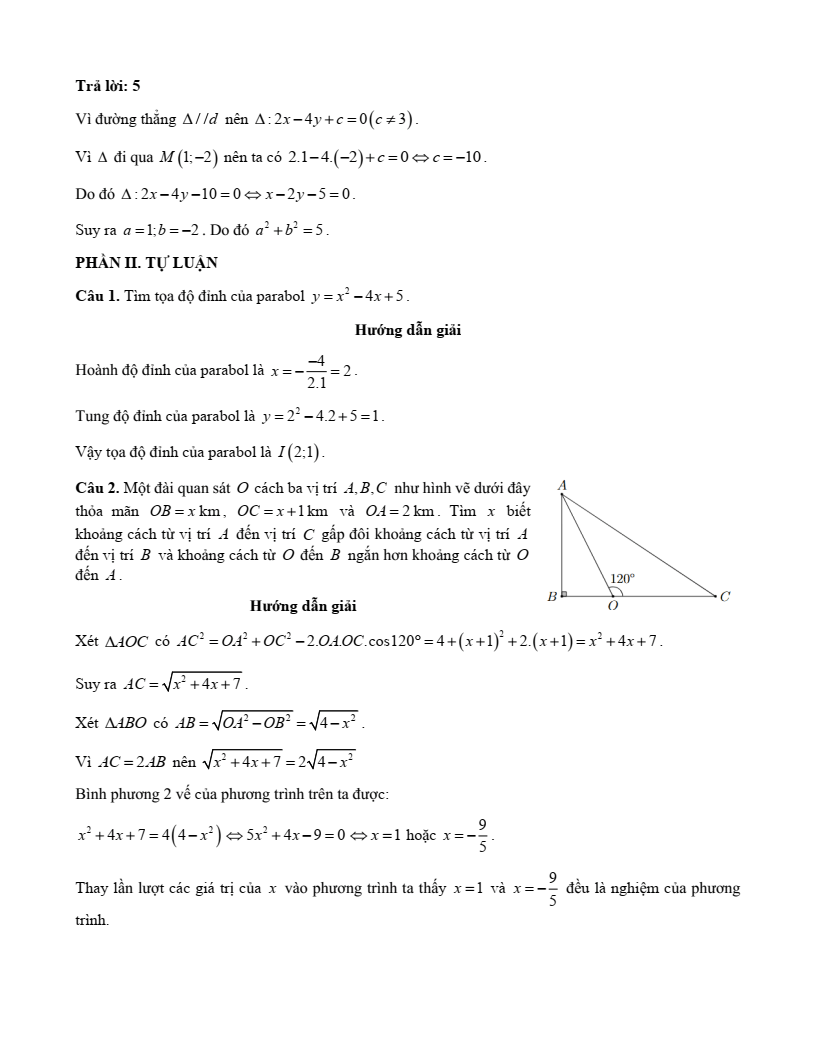 20+ Đề thi Giữa kì 2 Toán 10 Kết nối tri thức (có đáp án)