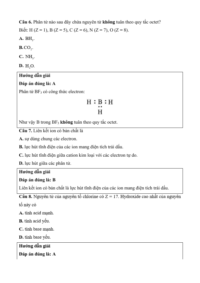 12 Đề thi Học kì 1 Hóa học 10 Chân trời sáng tạo năm 2025 (có đáp án)