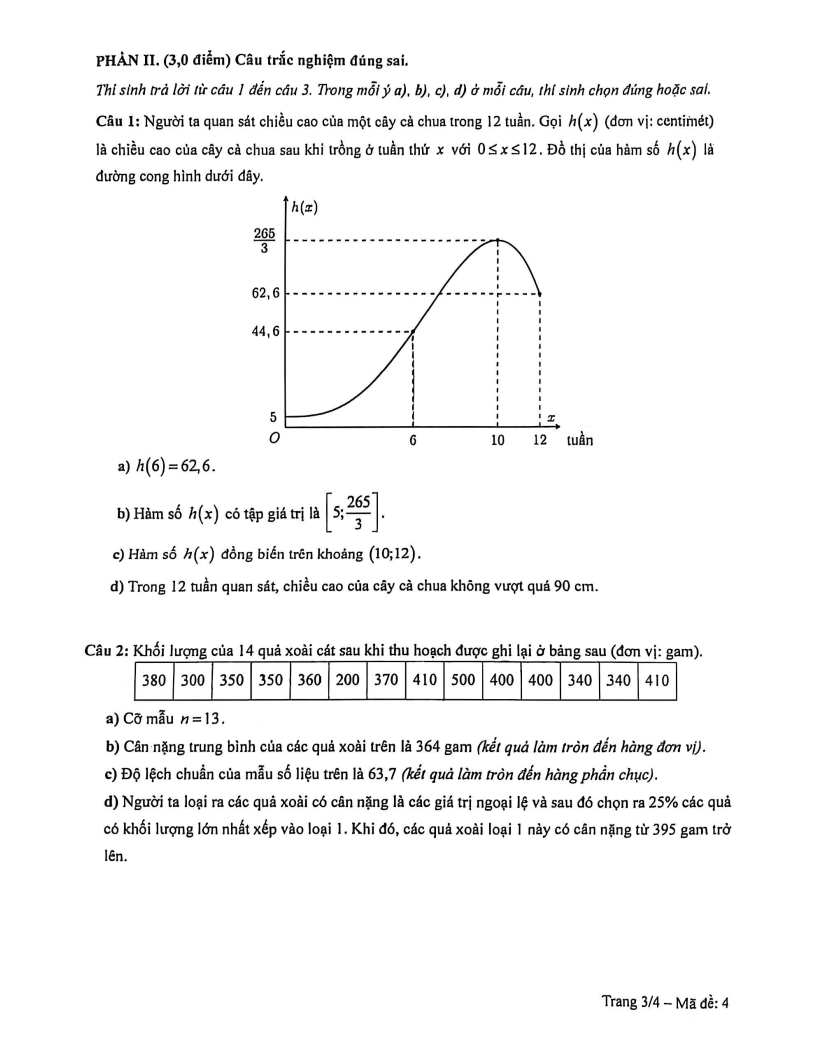 Đề thi Học kì 1 Toán 10 trường THPT Bình Hưng Hòa (Tp.HCM) năm 2025-2026