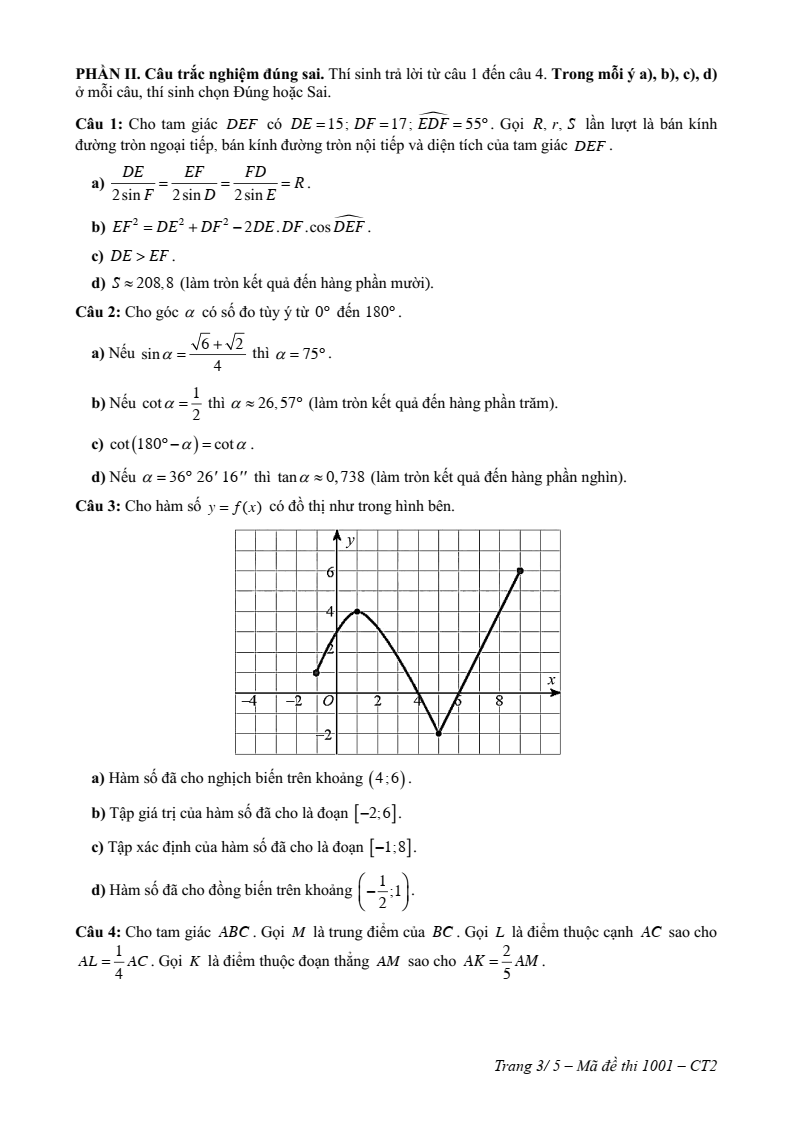 Đề thi Học kì 1 Toán 10 trường THPT Nguyễn Công Trứ (Tp.HCM) năm 2025-2026