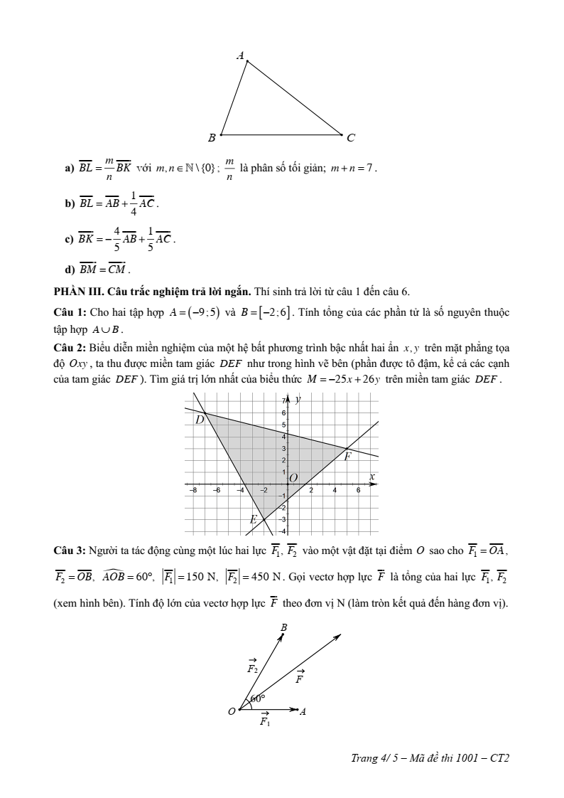 Đề thi Học kì 1 Toán 10 trường THPT Nguyễn Công Trứ (Tp.HCM) năm 2025-2026