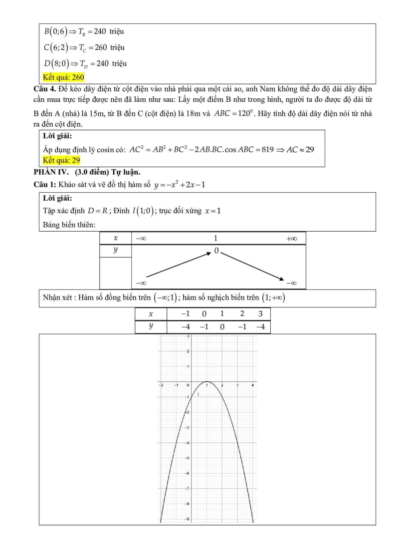 Đề thi Học kì 1 Toán 10 trường THPT Tây Thạnh (Tp.HCM) năm 2025-2026