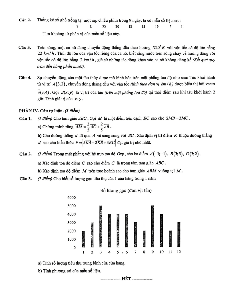 Đề thi Học kì 1 Toán 10 trường THPT Việt Đức (Hà Nội) năm 2025-2026