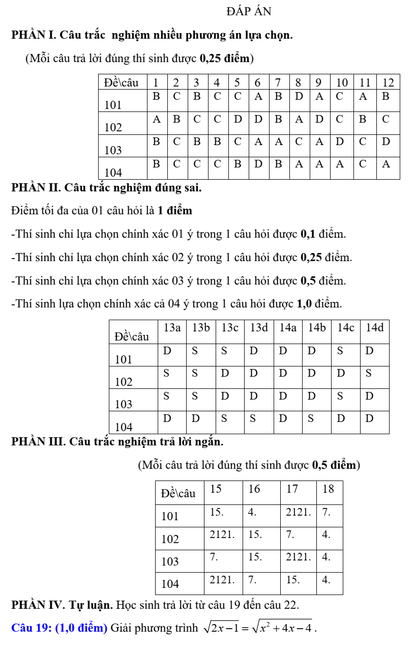 Đề thi Học kì 1 Toán 10 năm 2024-2025 trường THPT B Bình Lục (Hà Nam)