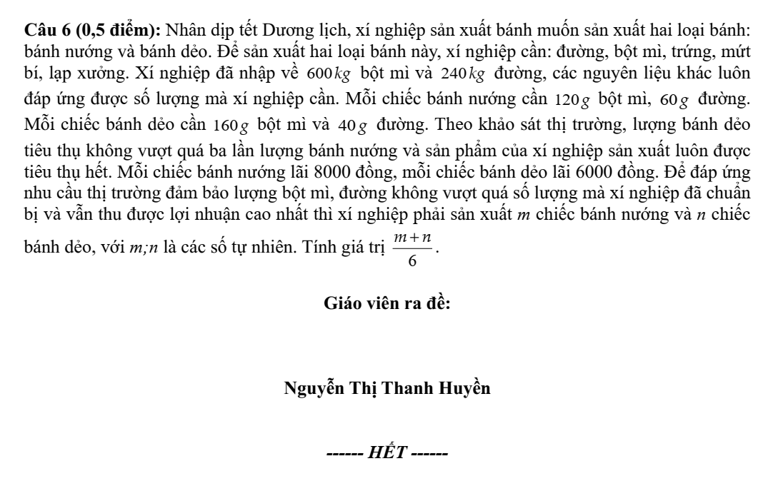 Đề thi Học kì 1 Toán 10 năm 2024-2025 trường THPT Đoàn Thượng (Hải Dương)