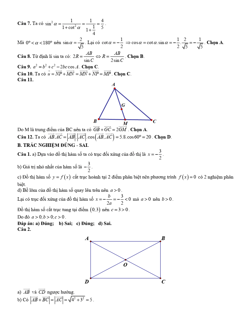 23 Đề thi Cuối kì 1 Toán 10 Cánh diều (có đáp án)