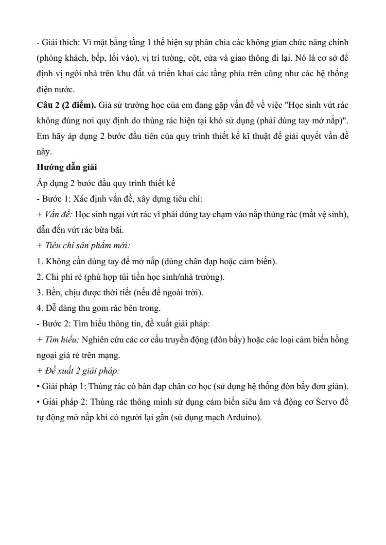 3 Đề thi Học kì 2 Thiết kế và công nghệ 10 Kết nối tri thức (có đáp án)