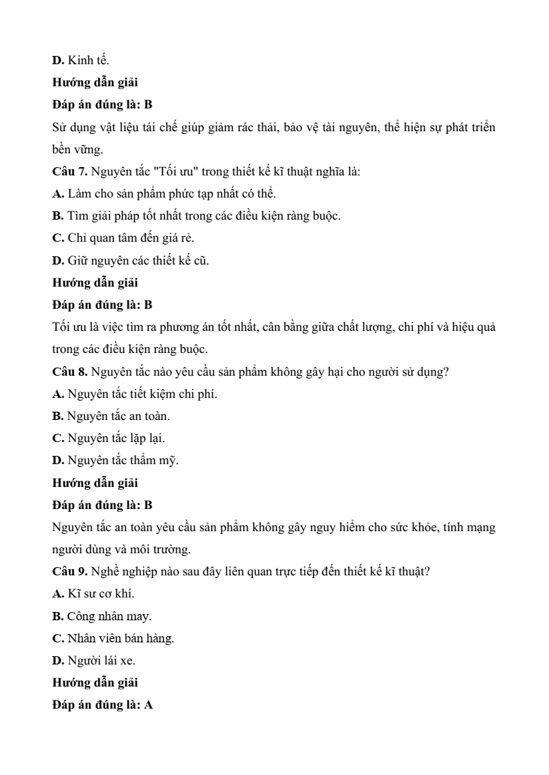 3 Đề thi Học kì 2 Thiết kế và công nghệ 10 Kết nối tri thức (có đáp án)