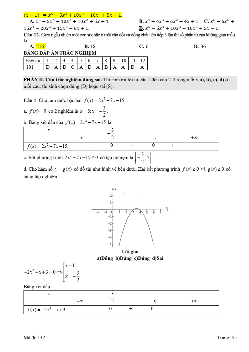 Đề thi Học kì 2 Toán 10 trường chuyên Thoại Ngọc Hầu (An Giang) năm 2024-2025