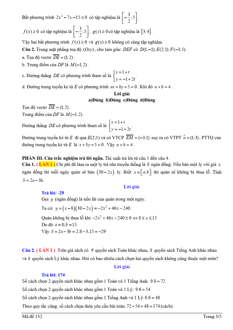 Đề thi Học kì 2 Toán 10 trường chuyên Thoại Ngọc Hầu (An Giang) năm 2024-2025