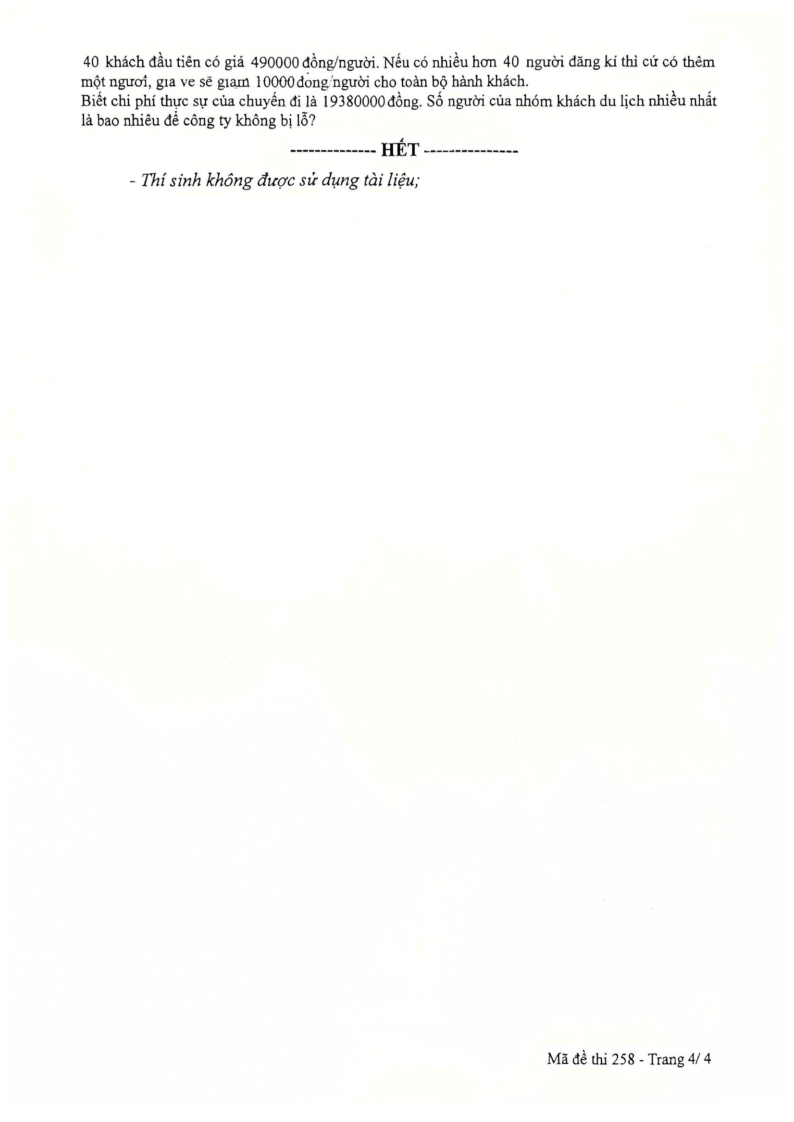 Đề thi Học kì 2 Toán 10 trường THPT Nguyễn An Ninh (Tp.HCM) năm 2024-2025