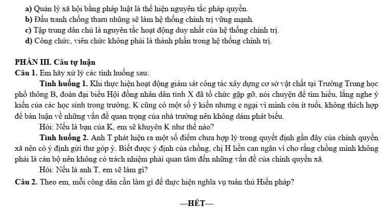 Đề thi Giữa kì 2 KTPL 10 năm 2025-2026 trường THPT Duy Tân (Quảng Ngãi)