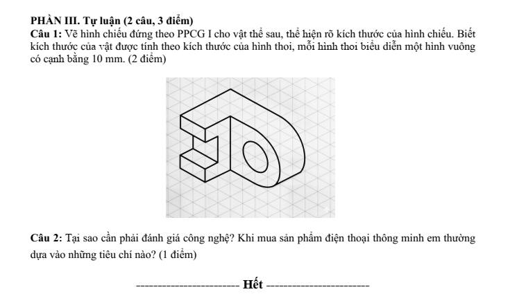 Đề thi Học kì 1 Công nghệ 10 năm 2025-2026 trường THPT Lê Trọng Tấn (Tp.HCM)