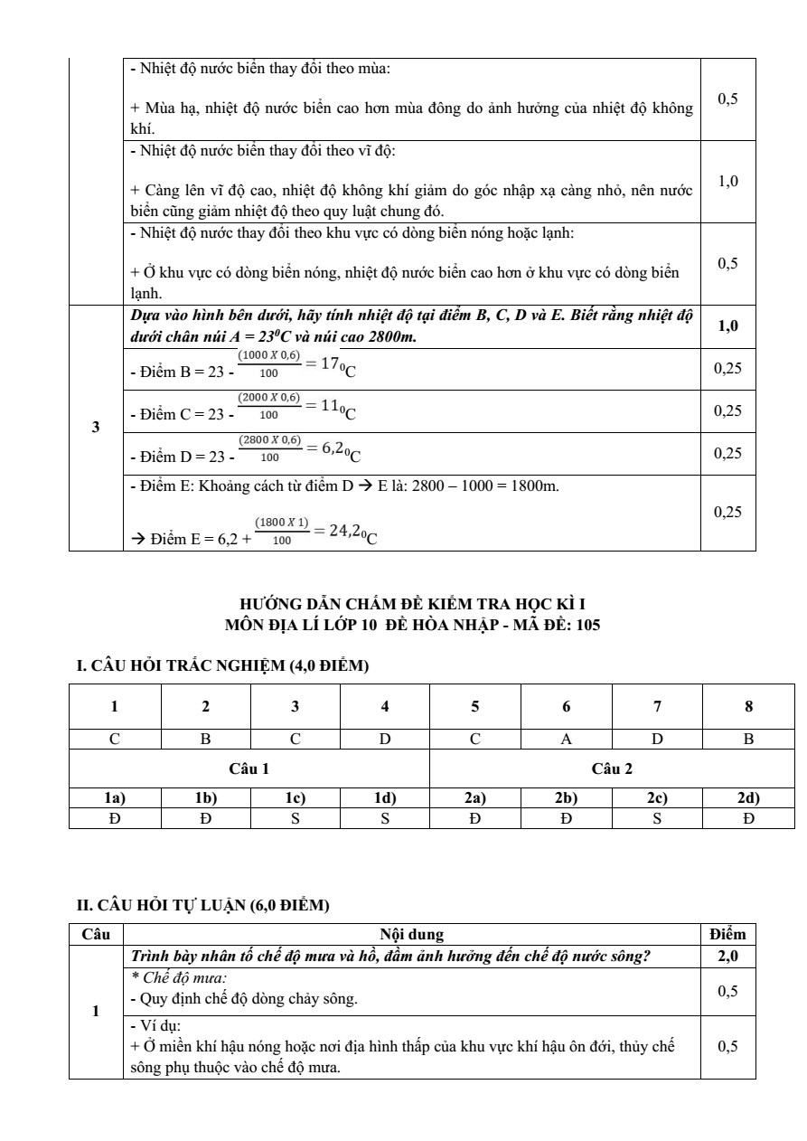 Đề thi Học kì 1 Địa Lí 10 năm 2024-2025 trường THPT Bình Chiểu (Tp.HCM)