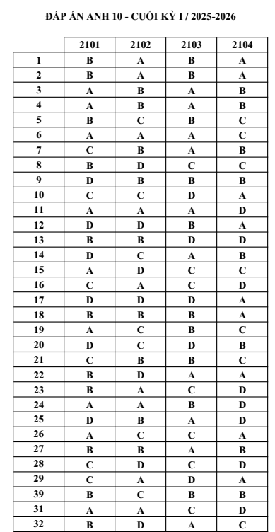Đề thi Học kì 1 Tiếng Anh 10 năm 2025-2026 trường THPT Lương Thế Vinh (Tp.HCM)