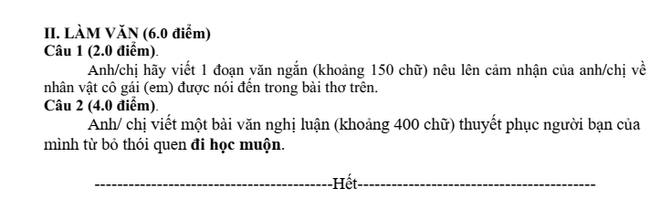 Đề thi Học kì 1 Văn 10 năm 2025-2026 trường THPT Duy Tân (Quảng Ngãi)