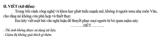 Đề thi Học kì 1 Văn 10 năm 2024-2025 trường THPT Nguyễn Huệ (Quảng Nam)