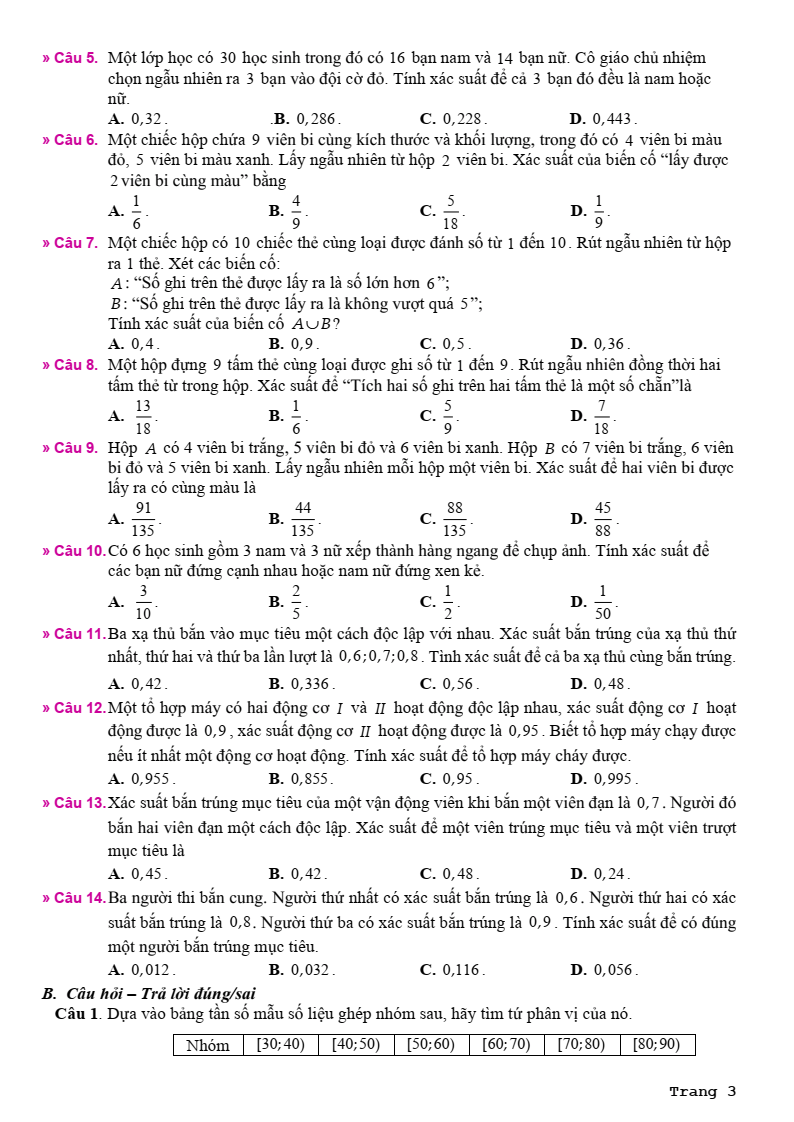 Đề cương ôn tập Giữa kì 2 Toán 11 trường THPT Bùi Hữu Nghĩa (Cần Thơ) năm 2025-2026