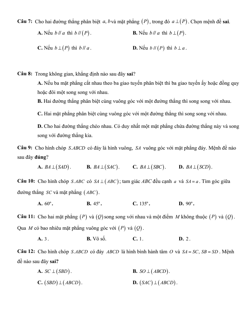 Đề cương ôn tập Giữa kì 2 Toán 11 trường THPT Số 2 Nguyễn Bỉnh Khiêm (Gia Lai) năm 2025-2026