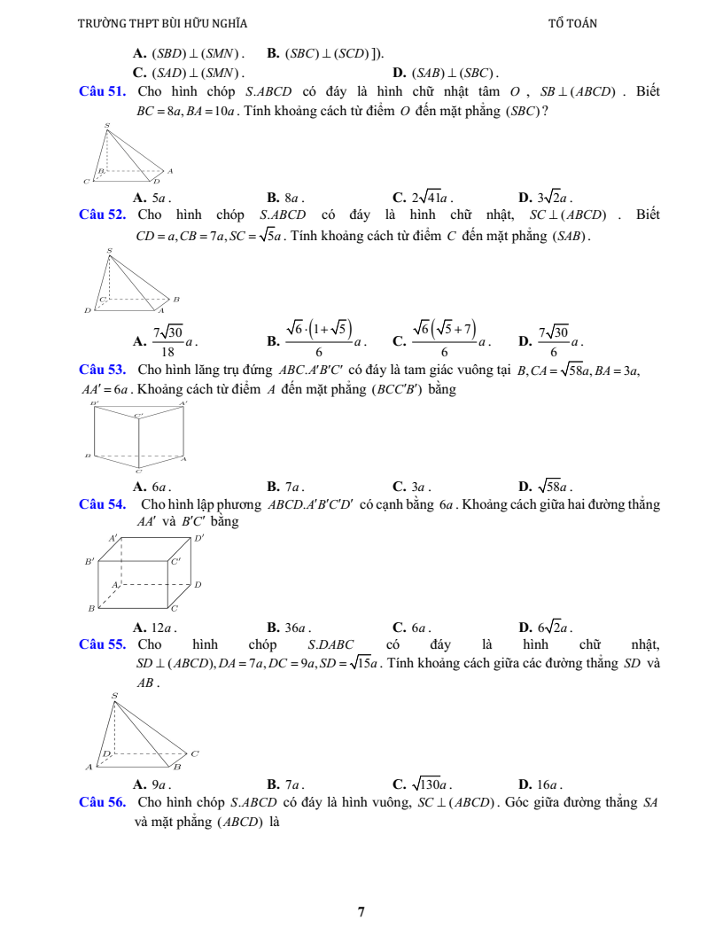 Đề cương ôn tập Học kì 2 Toán 11 trường THPT Bùi Hữu Nghĩa (Cần Thơ) năm 2025-2026