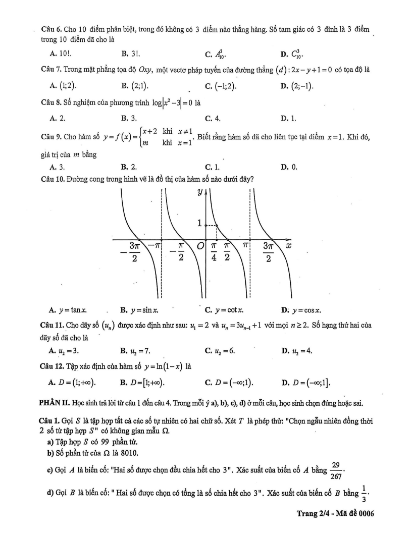 Đề khảo sát Toán 11 Hà Nội năm 2026