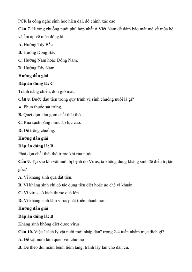 5 Đề thi Giữa kì 2 Công nghệ chăn nuôi 11 Kết nối tri thức (cấu trúc mới, có đáp án)