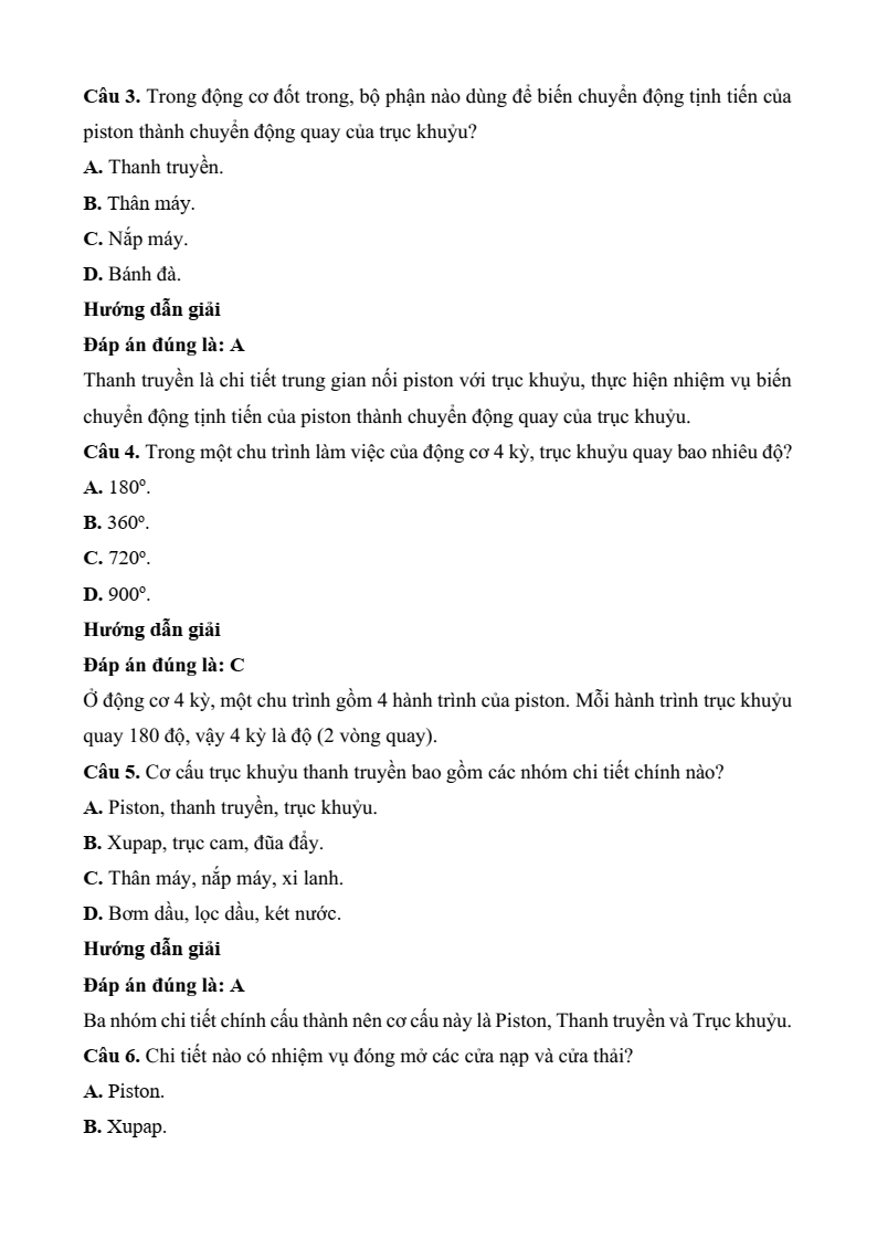3 Đề thi Học kì 2 Công nghệ cơ khí 11 Kết nối tri thức (cấu trúc mới, có đáp án)