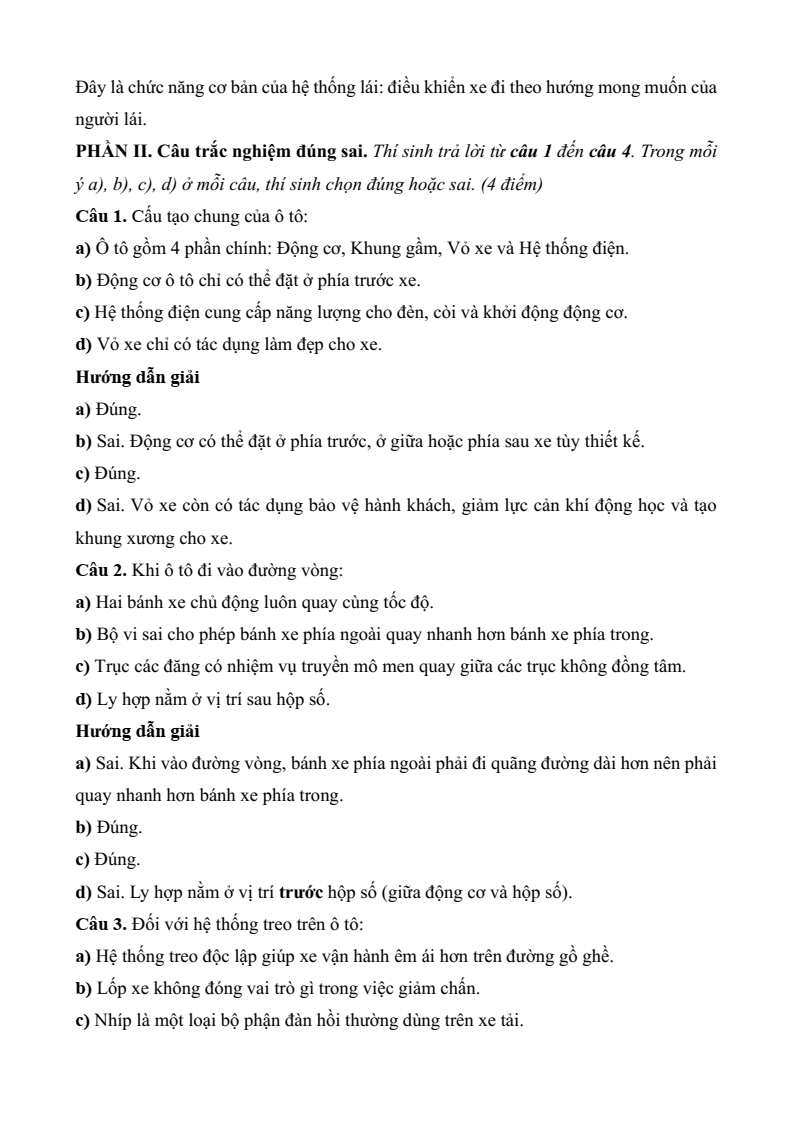 3 Đề thi Học kì 2 Công nghệ cơ khí 11 Kết nối tri thức (cấu trúc mới, có đáp án)