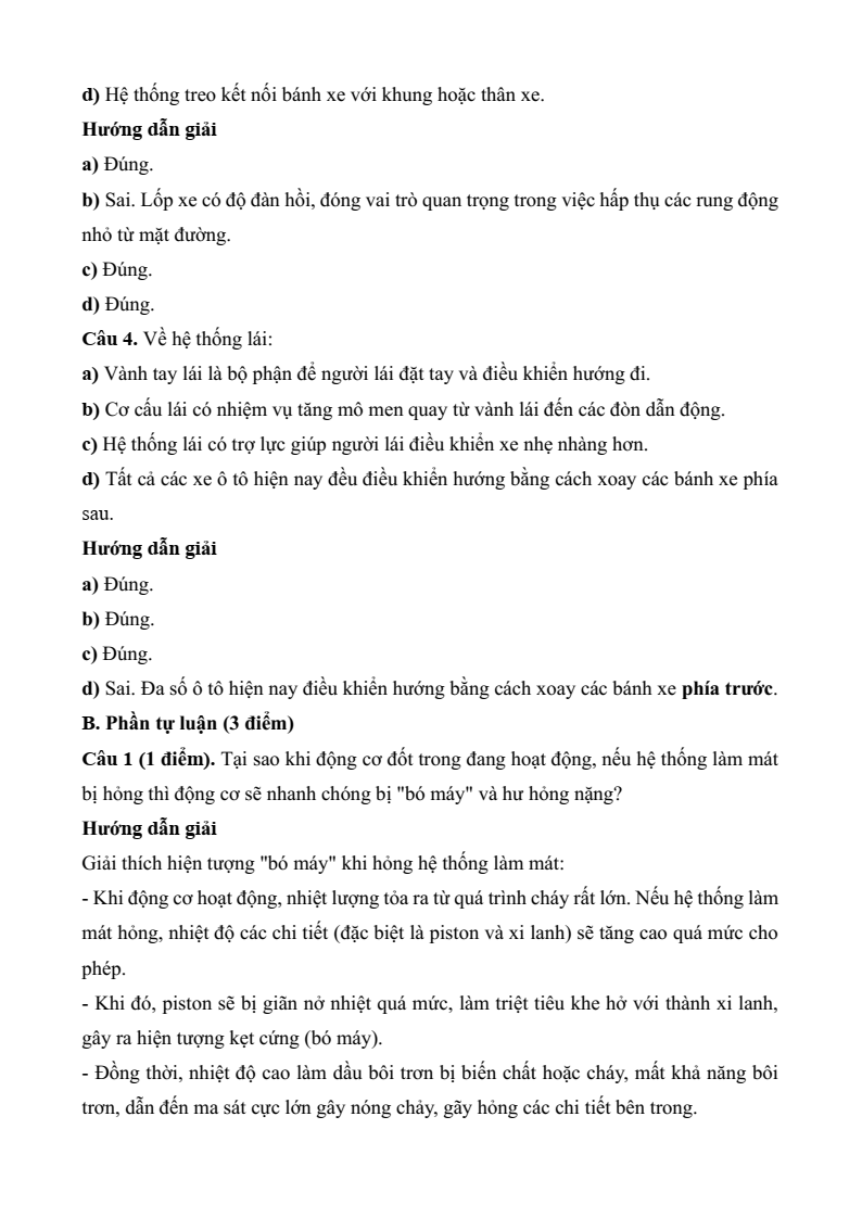 3 Đề thi Học kì 2 Công nghệ cơ khí 11 Kết nối tri thức (cấu trúc mới, có đáp án)