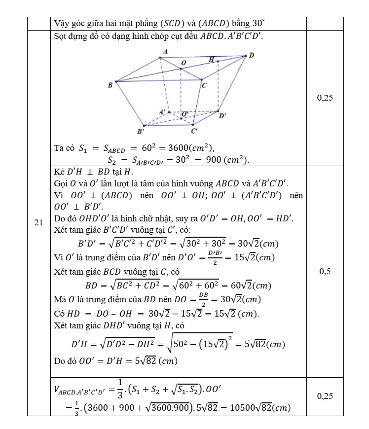 Đề thi Giữa kì 2 Toán 11 sở GD&ĐT Thanh Hóa năm 2024-2025