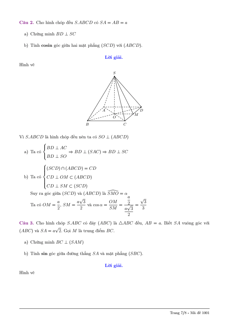 Đề thi Giữa kì 2 Toán 11 trường THPT Lê Quý Đôn (Quảng Ngãi) năm 2025-2026