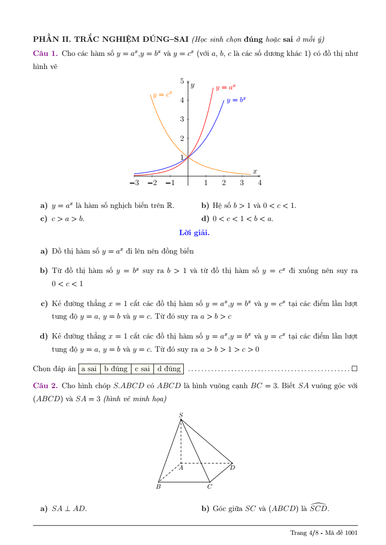 Đề thi Giữa kì 2 Toán 11 trường THPT Lê Quý Đôn (Quảng Ngãi) năm 2025-2026